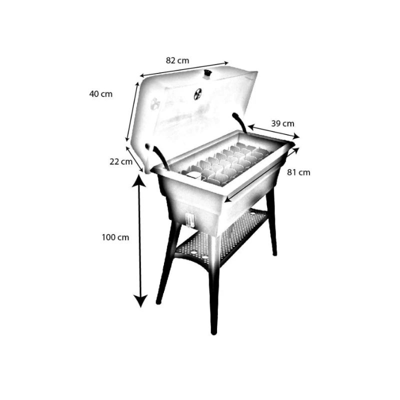 Jardinière Combi sur pieds avec cloche 40L