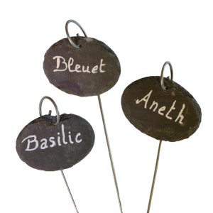 Étiquettes en ardoise naturelle à planter - 3 pièces