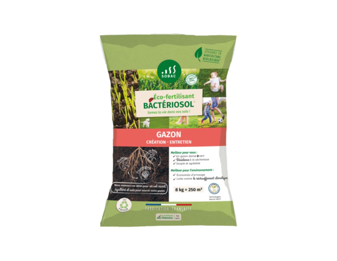 Eco-fertilisant Bactériosol pour Gazon - 8kg